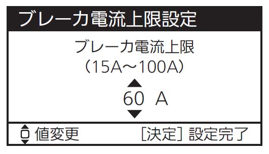 ④ブレーカ電流上限設定