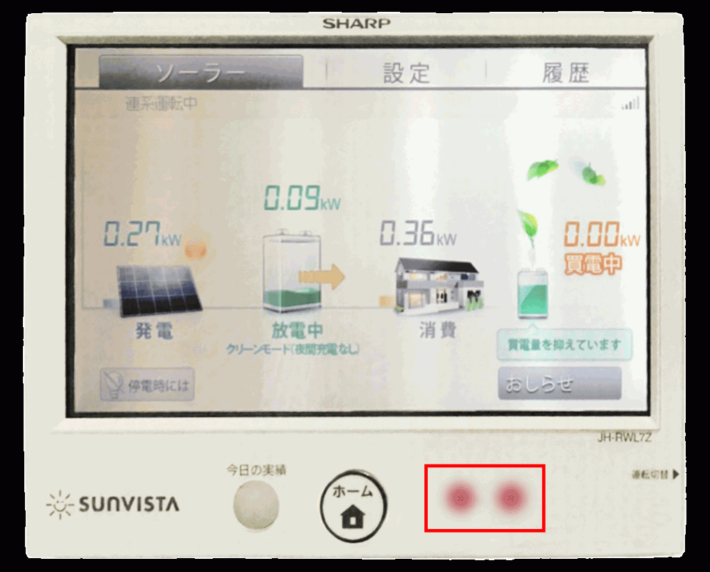 ランプ点灯イメージ（赤色点灯）